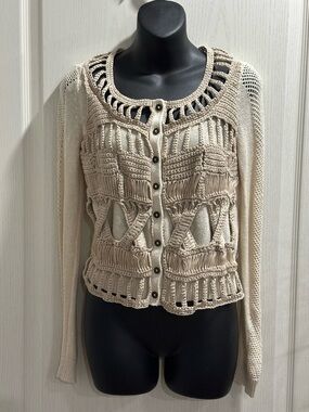 AllSaints Spatialfields Frivolite Cream Cardigan